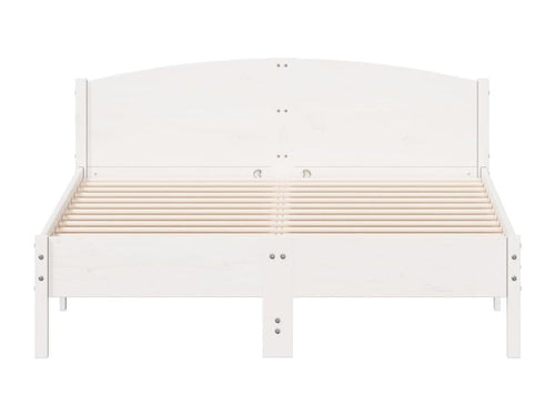Cadre de lit avec tête de lit blanc 120x200 cm bois pin massif TVEX24258