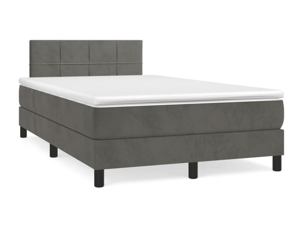 Sommier à Artigeo de lit avec matelas LED gris foncé 120x190 cm IYFU94324