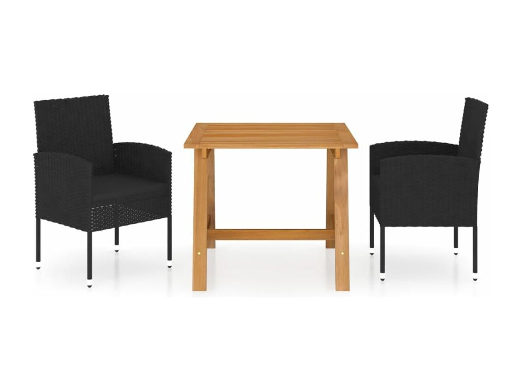 Ensemble de salle à manger de jardin 3 pièces Noir VXOZ95598