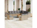 Salon de jardin avec coussins 14 pièces beige résine tressée FLCF31665