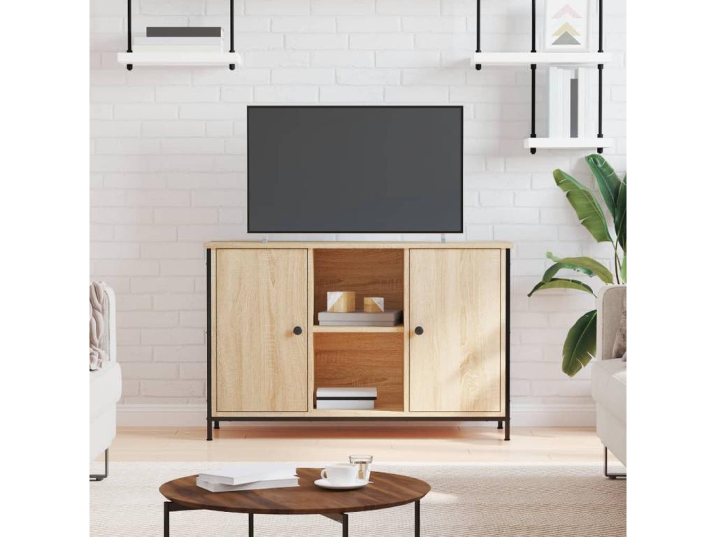 Meuble TV chêne Artigeo 100x35x65 cm bois d'ingénierie ZHGC08537