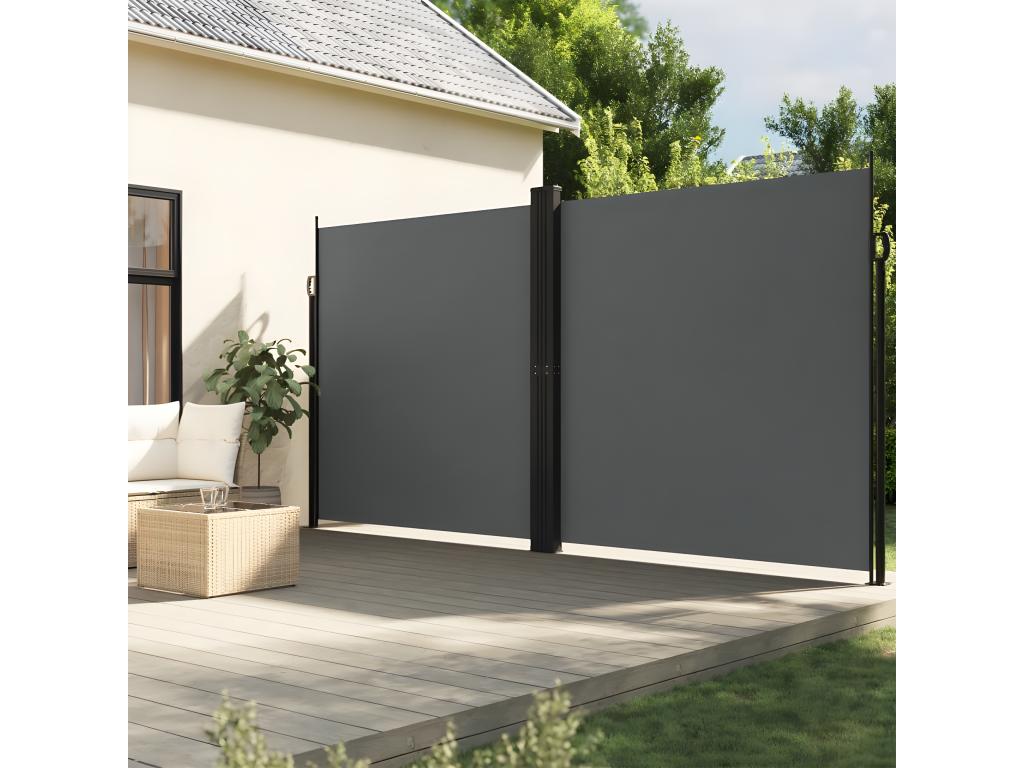 Auvent latéral rétractable anthracite 200x600 cm TRBK19325