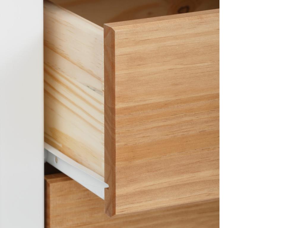 Artigeo - Table de nuit avec 2 tiroirs en pin blanc EWOU32732