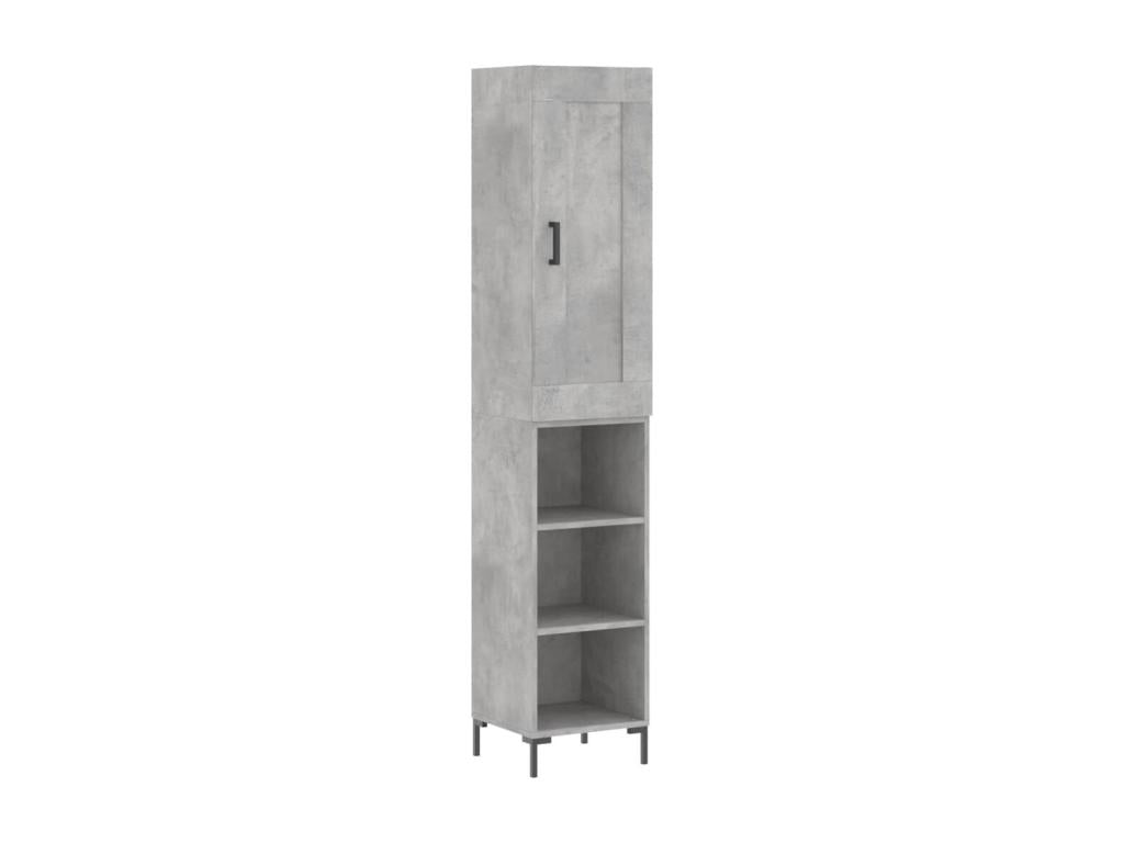 Buffet haut Gris béton 34,5x34x180 cm Bois d'ingénierie HCCN80965