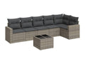 Salon de jardin avec coussins 7 pcs gris résine tressée DAAN19267