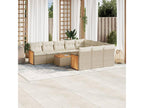 Salon de jardin 11 pcs avec coussins beige résine tressée GPWO77882