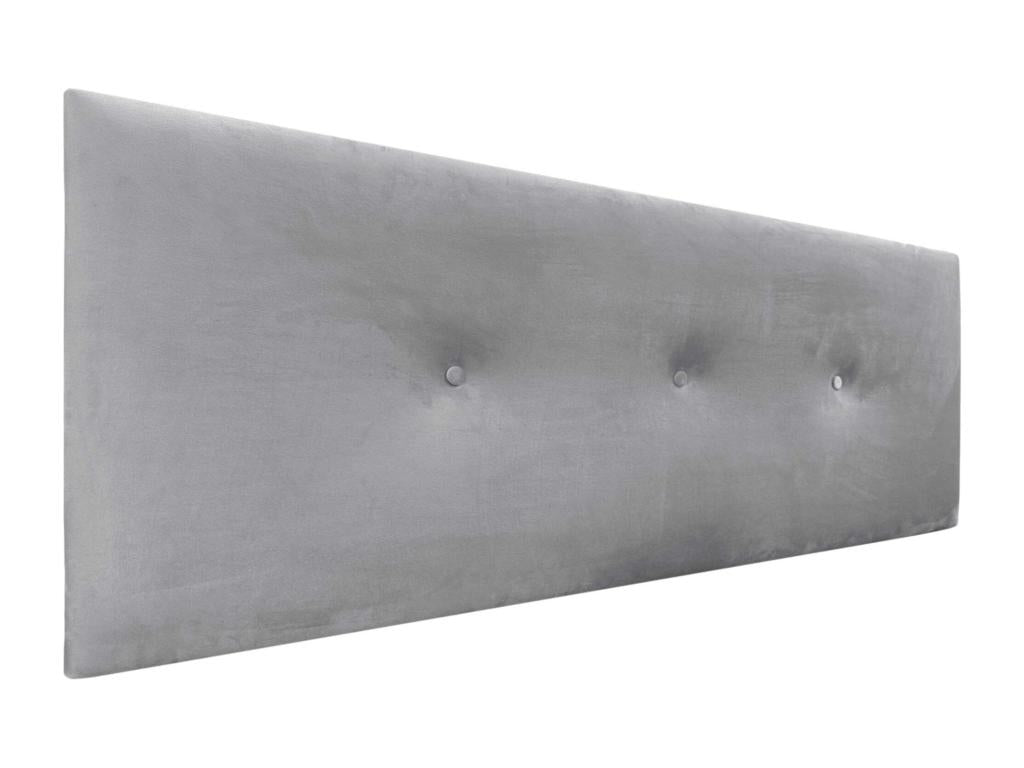 Artigeo Tête de Lit Velours Lisse avec Boutons 135x50 Lits 120/135/140 - Gris Clair TPGS01111
