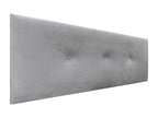 Artigeo Tête de Lit Velours Lisse avec Boutons 135x50 Lits 120/135/140 - Gris Clair TPGS01111