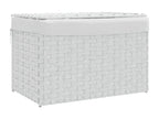 Panier à linge avec couvercle blanc 55.5x35x34 résine tressée PHBC13861