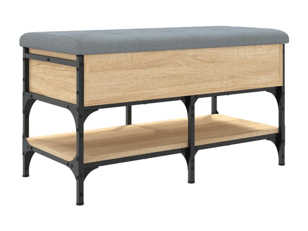 Banc à chaussures chêne Artigeo 82x42x45 cm bois d'ingénierie QYIA14490