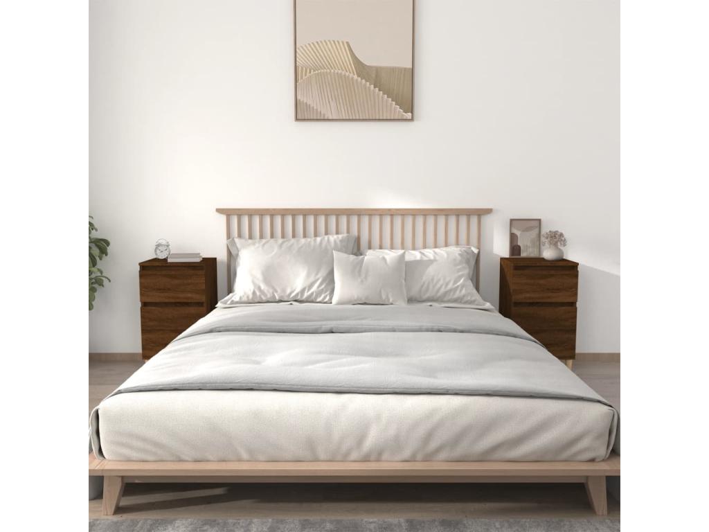 Tables de chevet 2 pcs chêne marron 40x35x70 cm FRCR41525